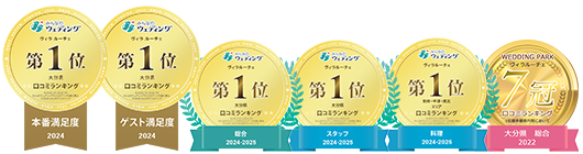 結婚式場口コミランキング・大分県全域「総合満足度1位」「スタッフ満足度1位」など受賞達成！